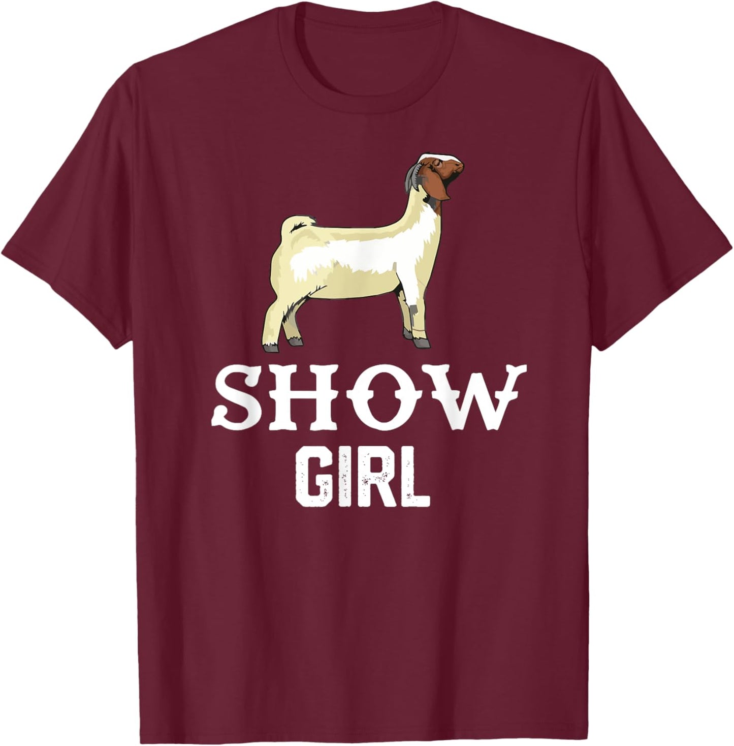 Show Boer Goat girl T-Shirt - T-Shirt | Maroon