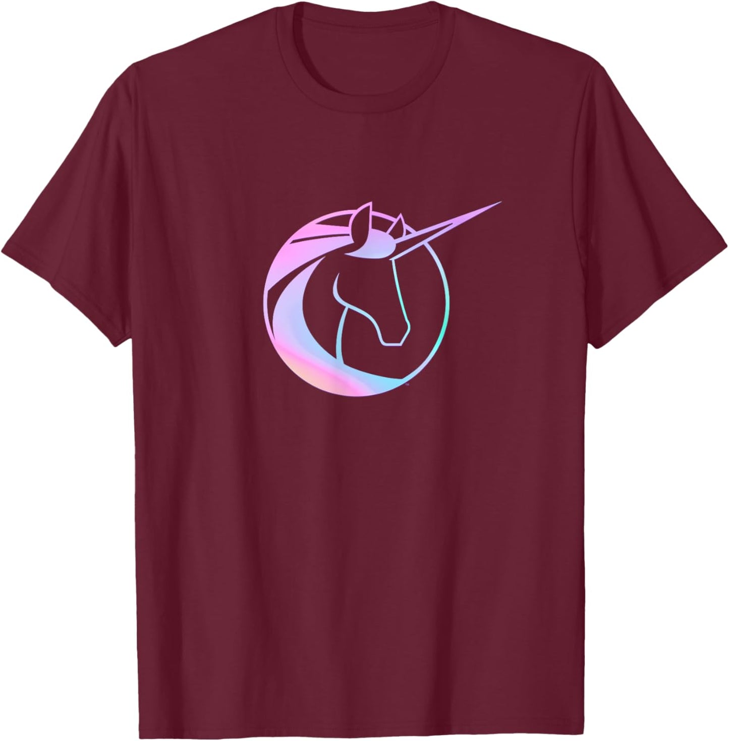Unicorn Academy Icon and Logo Front and Back Print T-Shirt - T-Shirt | Maroon