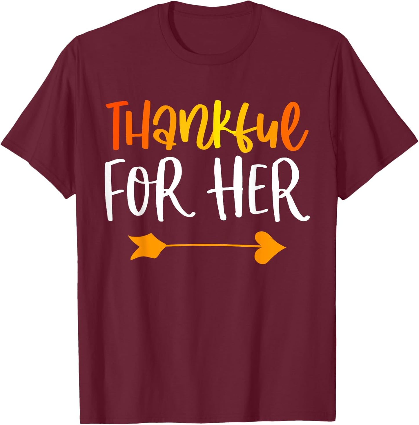 Thankful Man Matching Thanksgiving Couples Outfits T-Shirt - T-Shirt | Maroon