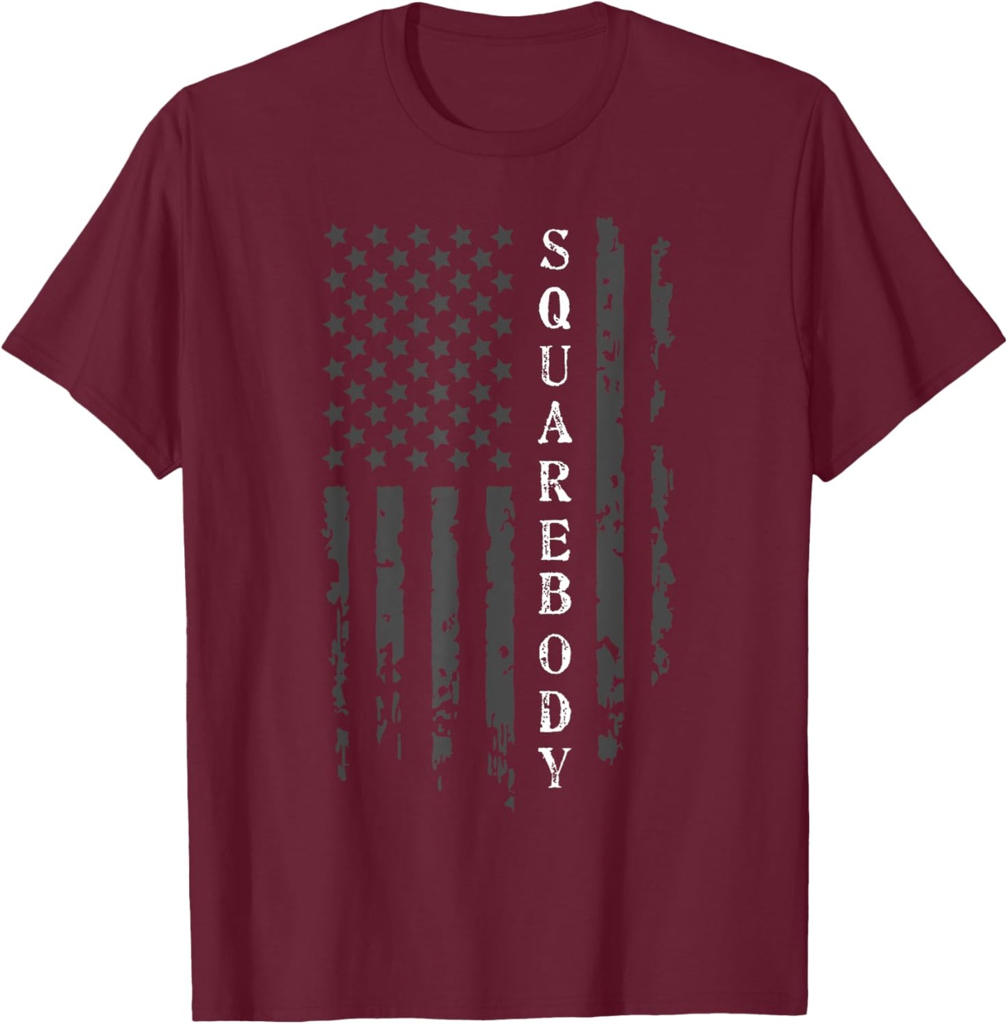 Squarebody Truck American Flag C10 USA Flag Square Trucker T-Shirt - T-Shirt | Maroon