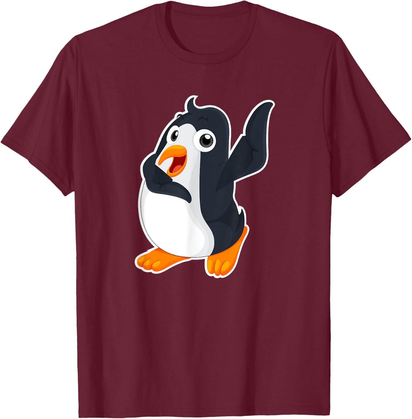 Penguin Dab Dance Bird Funny T-Shirt - T-Shirt | Maroon