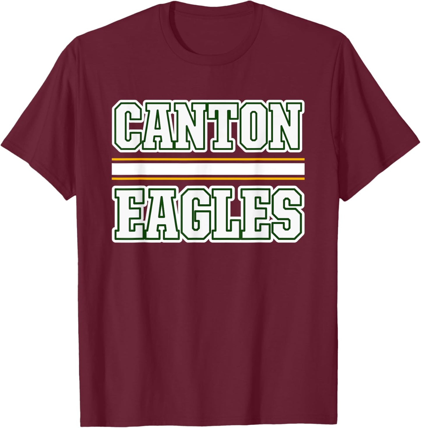 Canton Eagles Horizontal Stripes T-Shirt - T-Shirt | Maroon