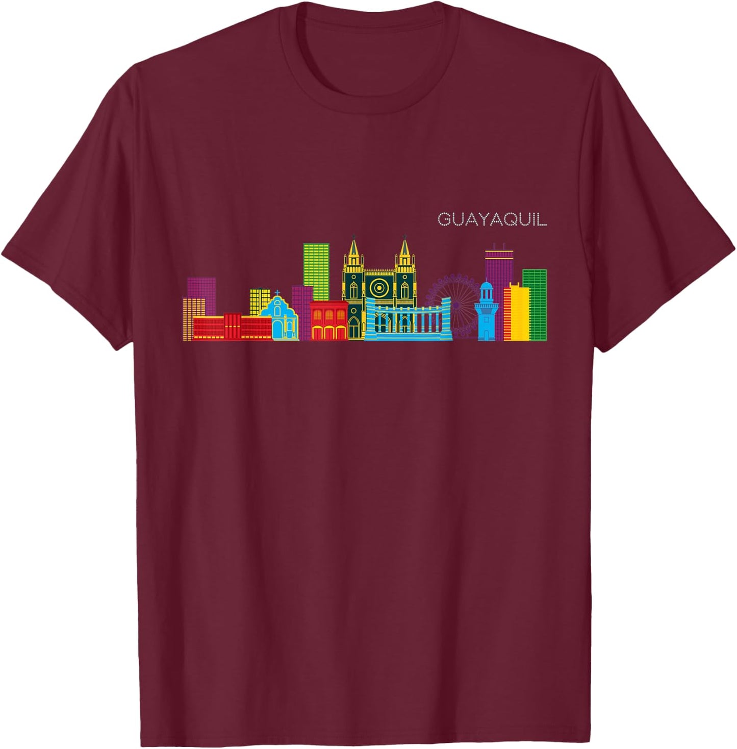 Guayaquil Skyline T-Shirt - T-Shirt | Maroon