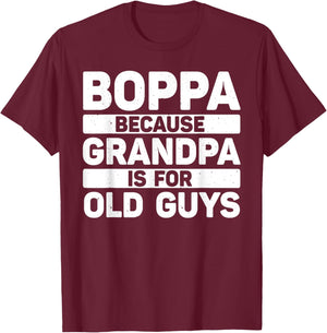 Boppa Design For Grandpa From Grandkids Father's Day Boppa T-Shirt - T-Shirt | Maroon