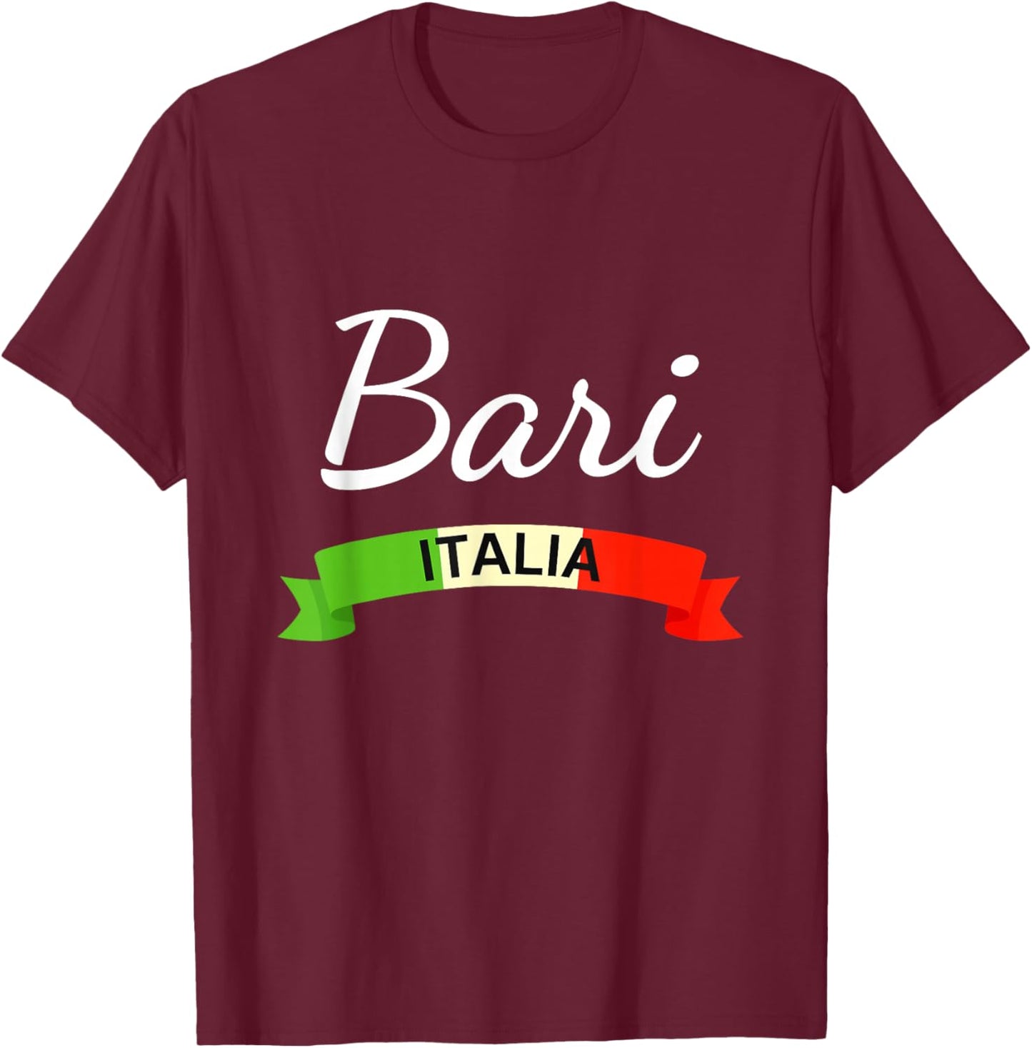 Bari Italy Flag Italia Souvenir Matching Italian T-Shirt - T-Shirt | Maroon