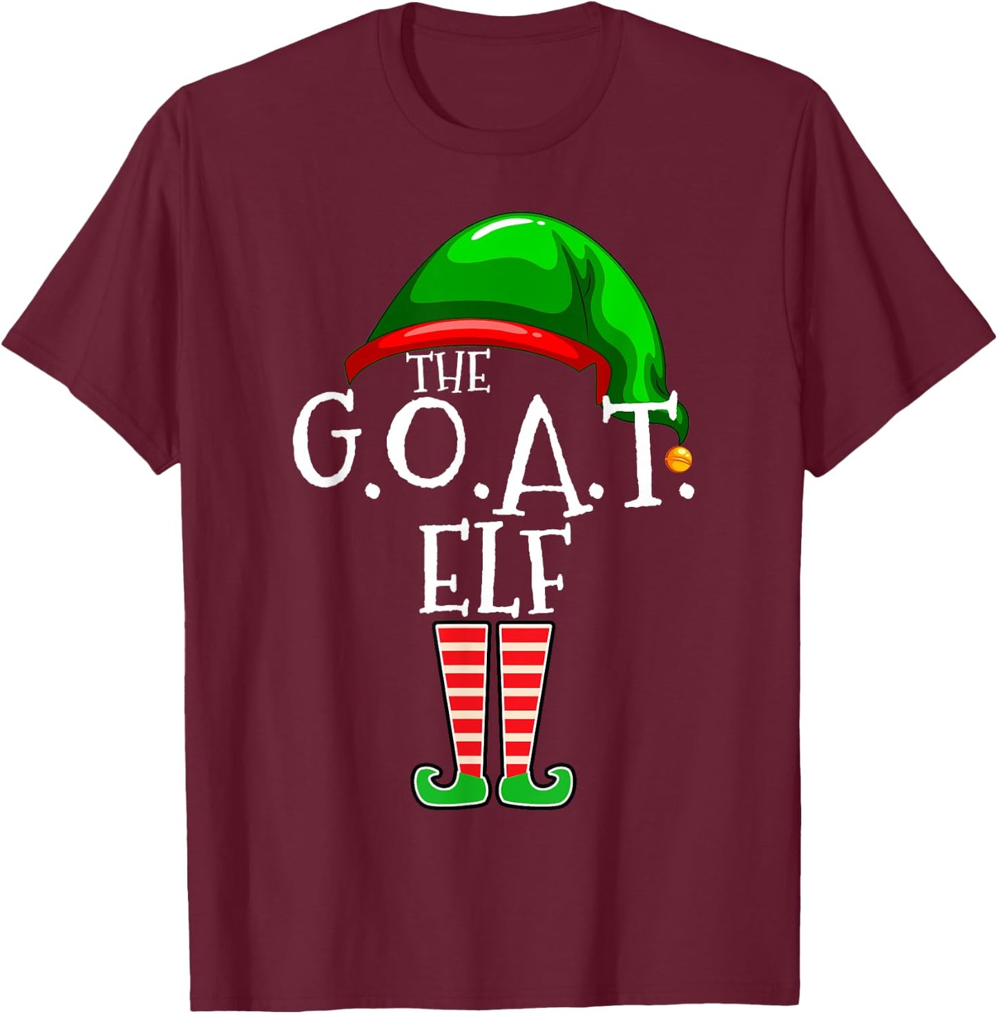 G.O.A.T. Elf Group Matching Family Christmas Gift Greatest T-Shirt - T-Shirt | Maroon