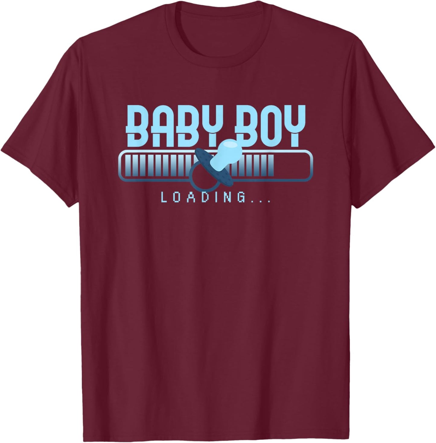 Baby Boy Loading Baby Shower Gender Reveal Pregnancy T-Shirt - T-Shirt | Maroon