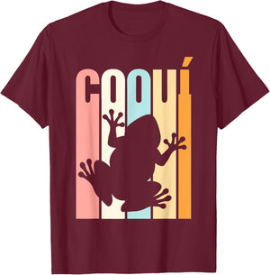 Coqui Vintage Puerto Rico Frog Vintage Boricua T-Shirt - T-Shirt | Maroon