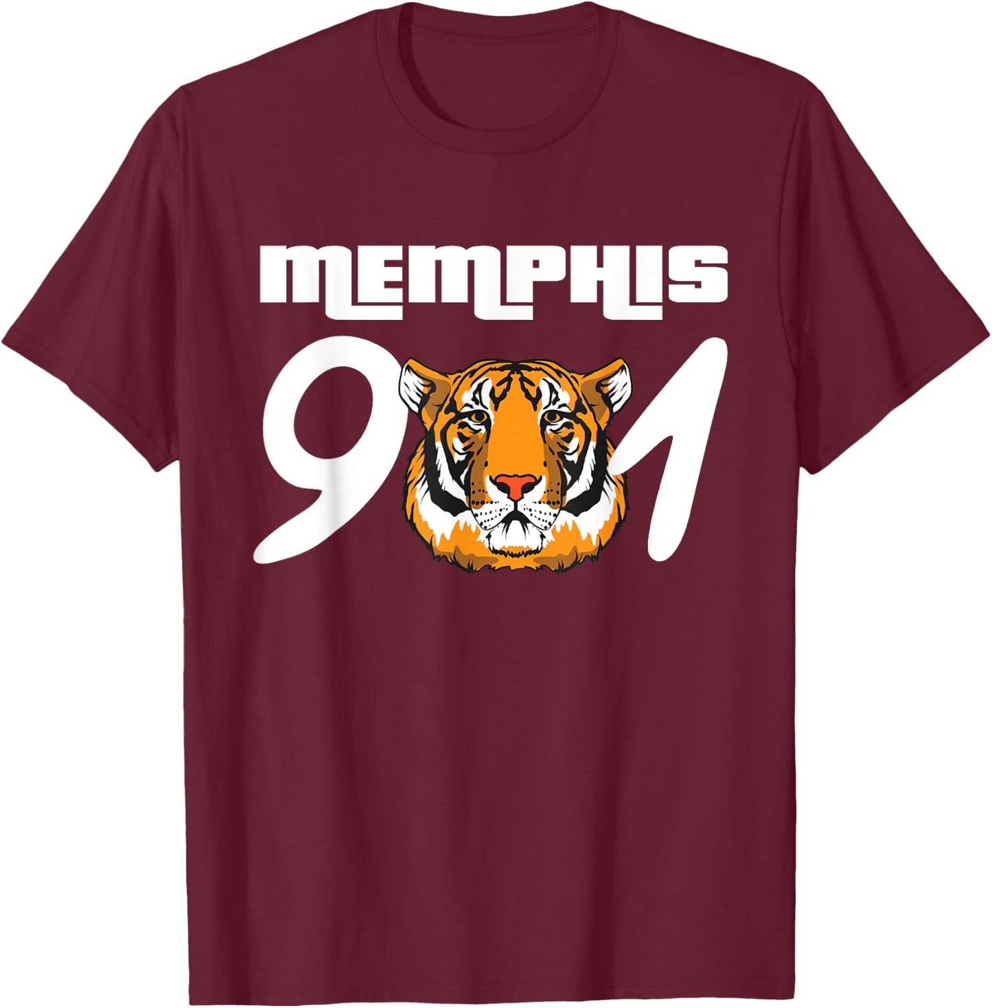 Memphis 901 Tiger Tennessee T-Shirt - T-Shirt | Maroon