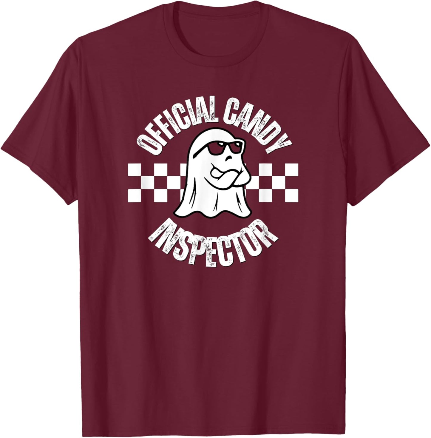 Official Candy Inspector, Funny Halloween Party Costume T-Shirt - T-Shirt | Maroon