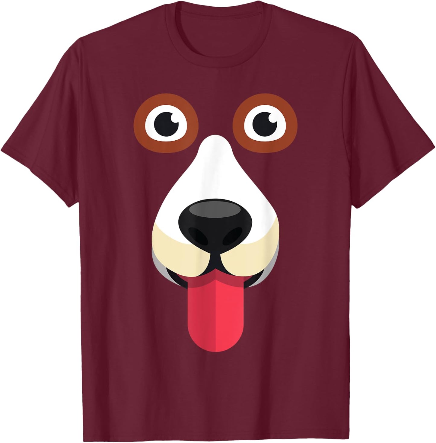 Funny Dog Face Costume T-Shirt - T-Shirt | Maroon