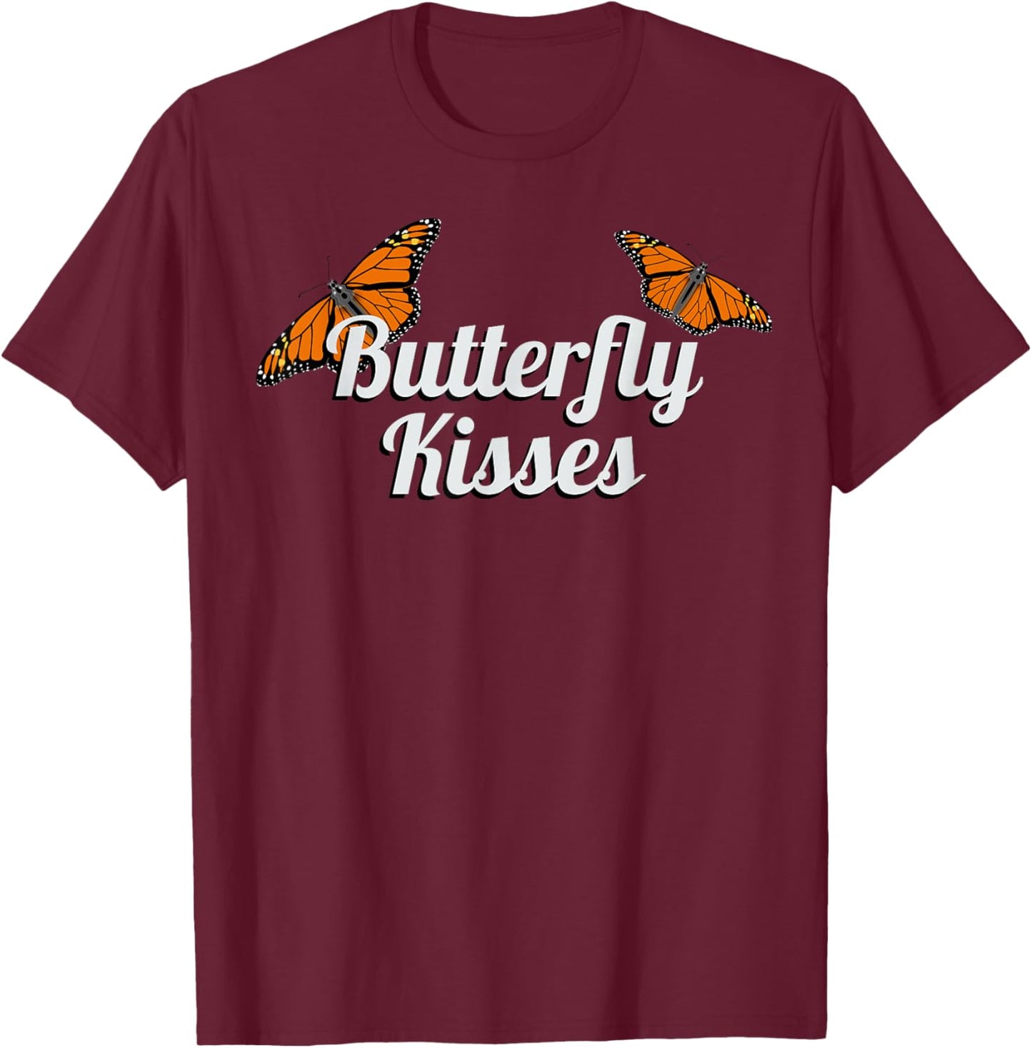 Butterfly Kisses - Butterflies T-Shirt - T-Shirt | Maroon