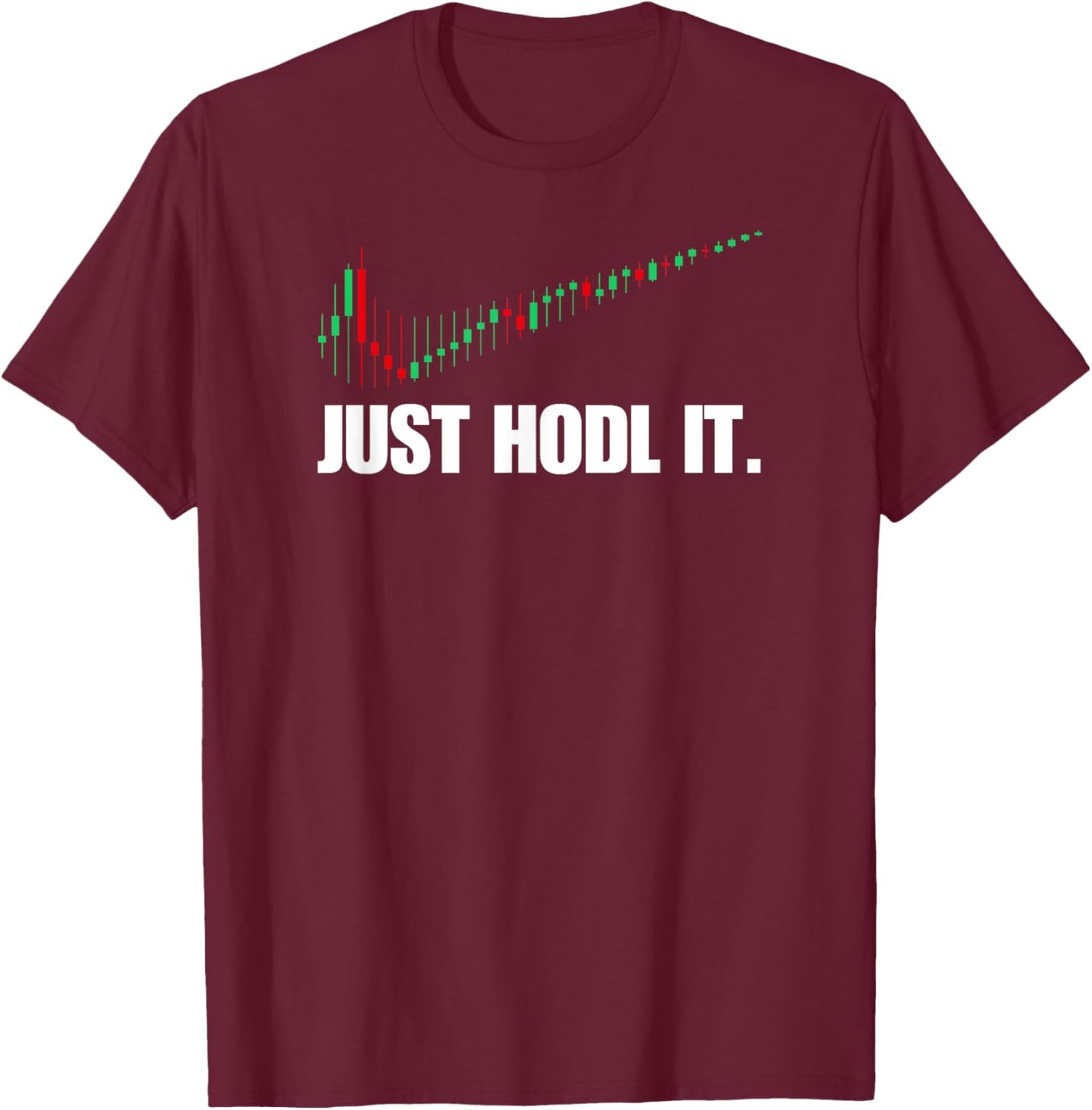 azDesigns Crypto Bitcoin BTC Blockchain Just HODL Bitcoin I Cool BTC Bitcoin T-Shirt - T-Shirt | Maroon