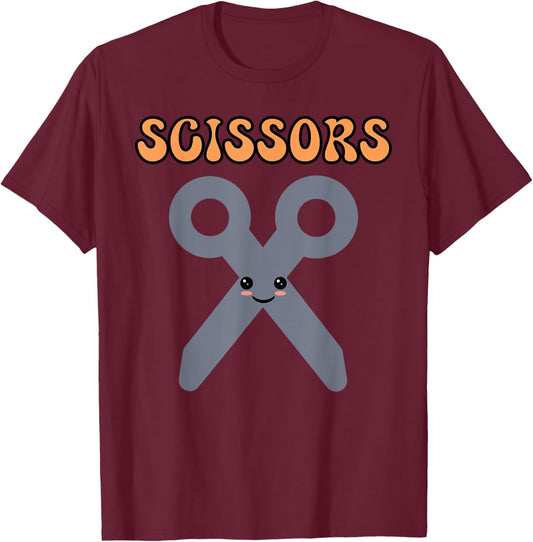 Rock Paper Scissors Halloween Funny Matching Costume Kids T-Shirt - T-Shirt | Maroon