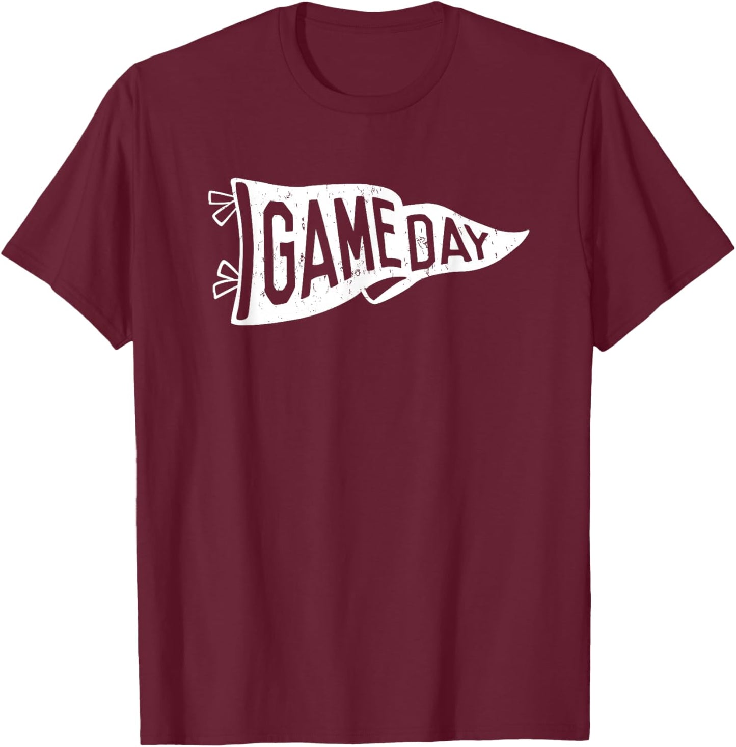 Retro Pennant Flag Game Day Vintage Inspired Football Sport T-Shirt - T-Shirt | Maroon