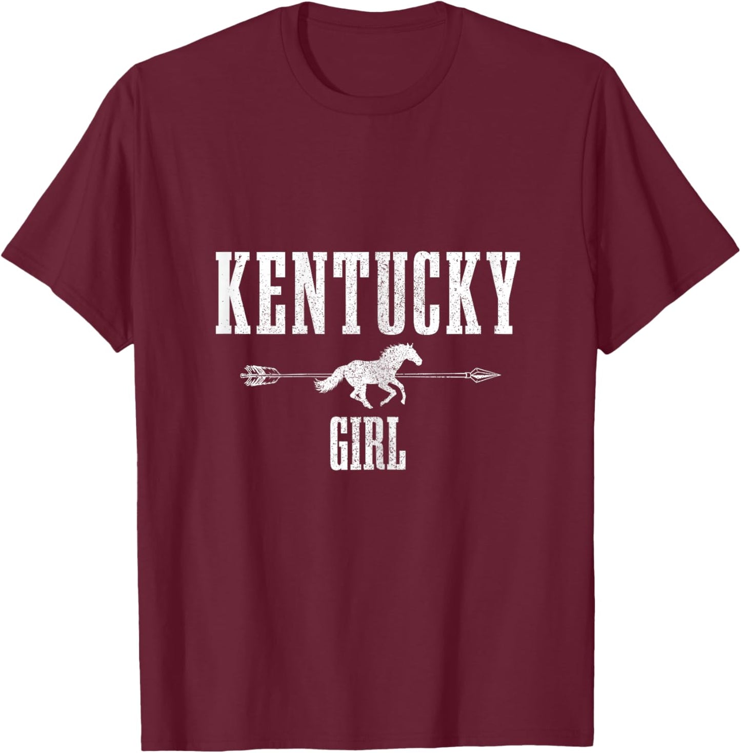 Kentucky Girl Riding Horse Lover KY Pride T-Shirt - T-Shirt | Maroon