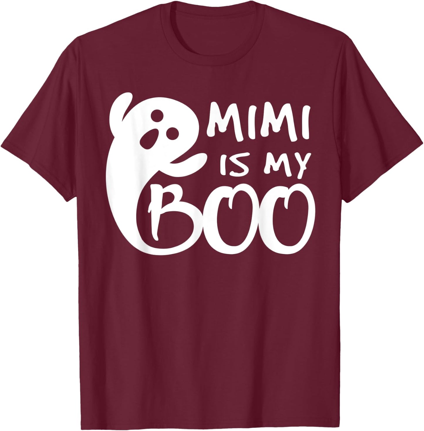 Mimi Is My Boo Kid Toddler Teen Halloween Boo Ghost T-Shirt - T-Shirt | Maroon