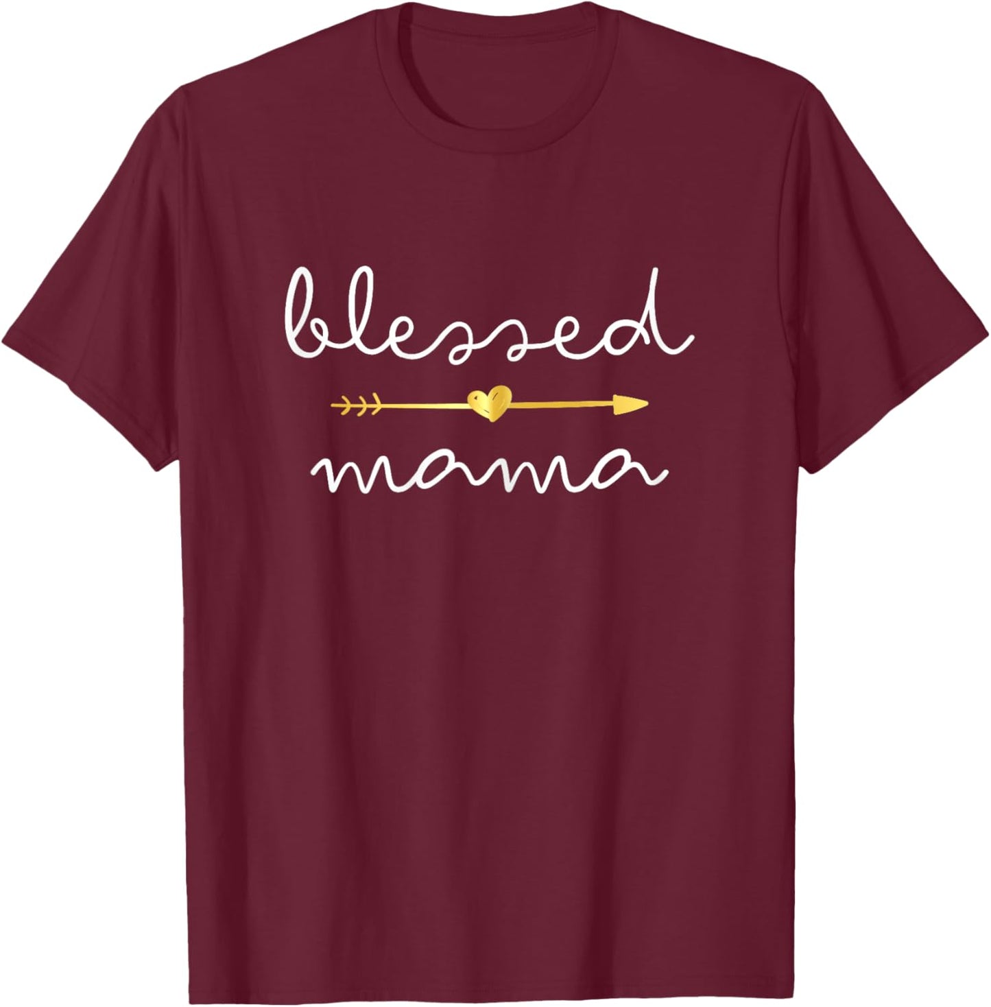 Blessed Mama Mom Christmas Mother's Day T-Shirt - T-Shirt | Maroon