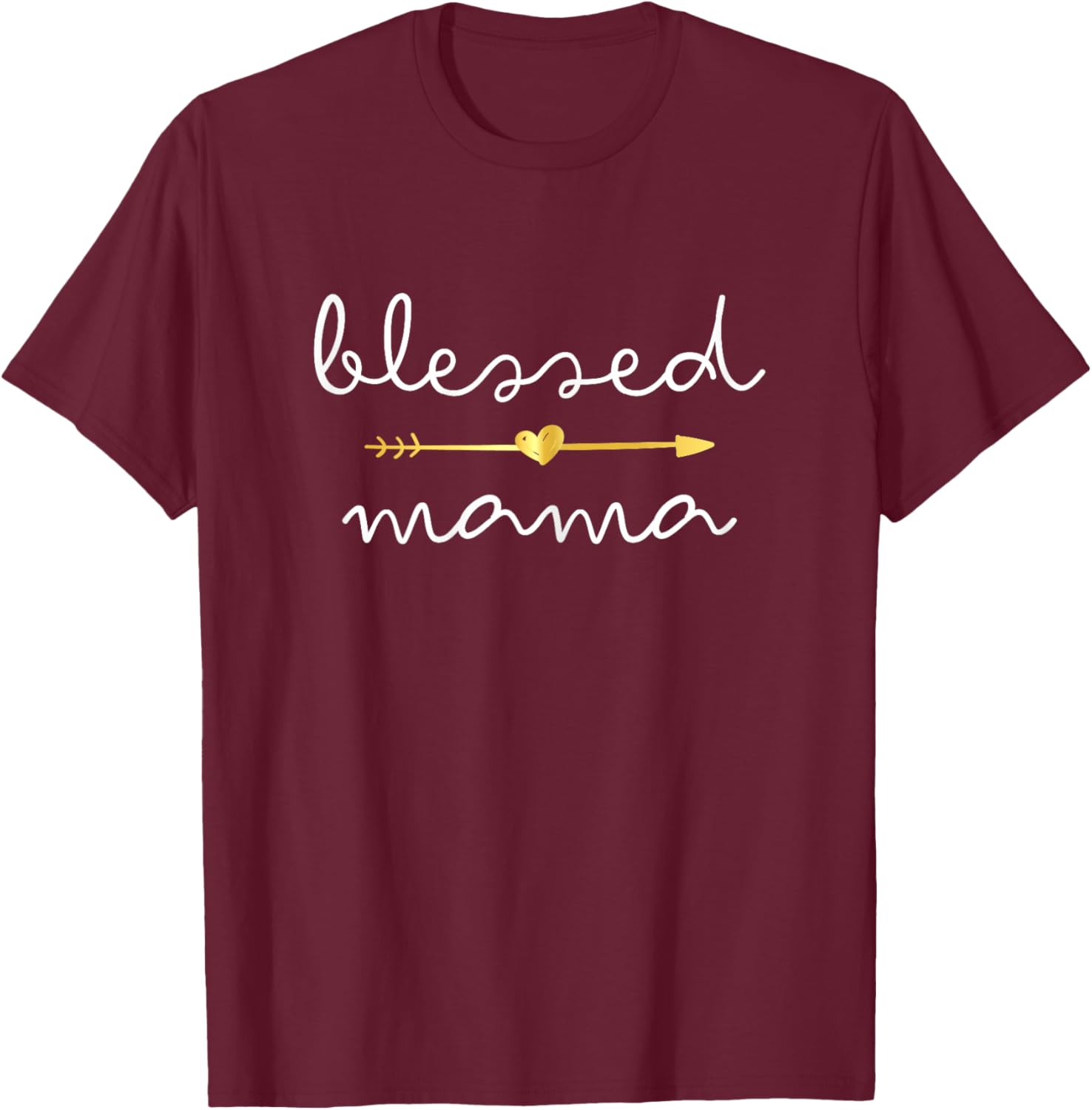 Blessed Mama Mom Christmas Mother's Day T-Shirt - T-Shirt | Maroon