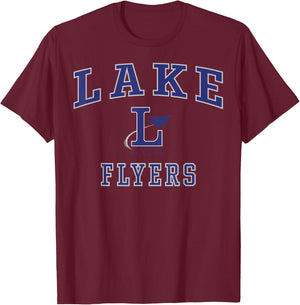 Lake High School Flyers C1 T-Shirt - T-Shirt | Maroon