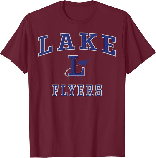 Lake High School Flyers C1 T-Shirt - T-Shirt | Maroon