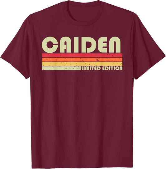 CAIDEN Gift Name Personalized Funny Retro Vintage Birthday T-Shirt - T-Shirt | Maroon