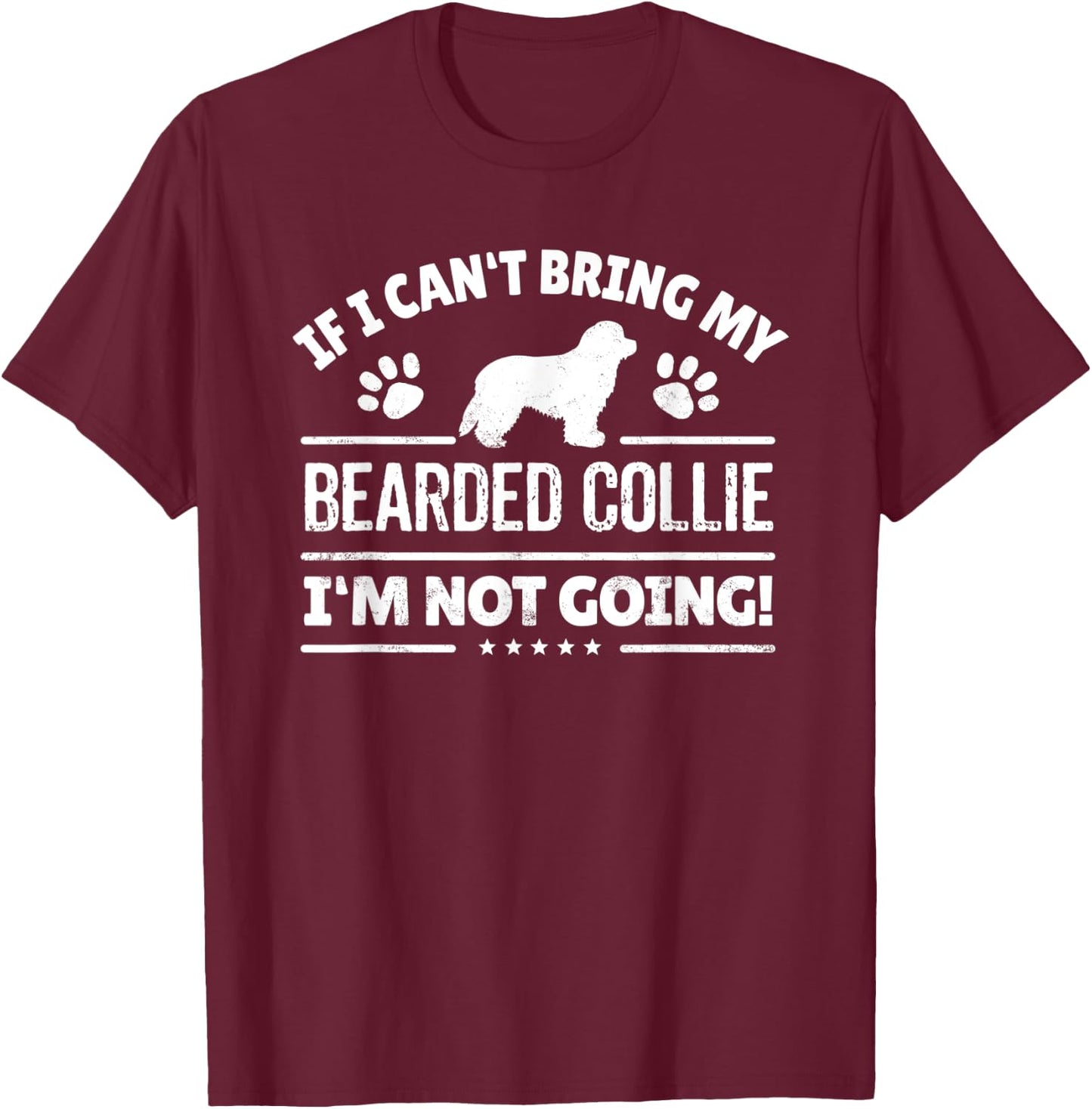 Bearded Collie T-Shirt - T-Shirt | Maroon