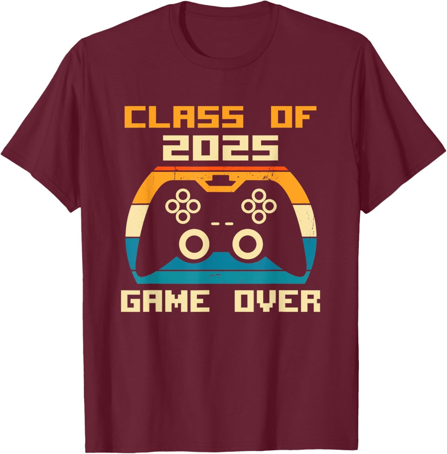 Senior Class of 2025 Gamer Seniors Gaming 2025 Graduation T-Shirt - T-Shirt | Maroon
