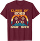 Senior Class of 2025 Gamer Seniors Gaming 2025 Graduation T-Shirt - T-Shirt | Maroon