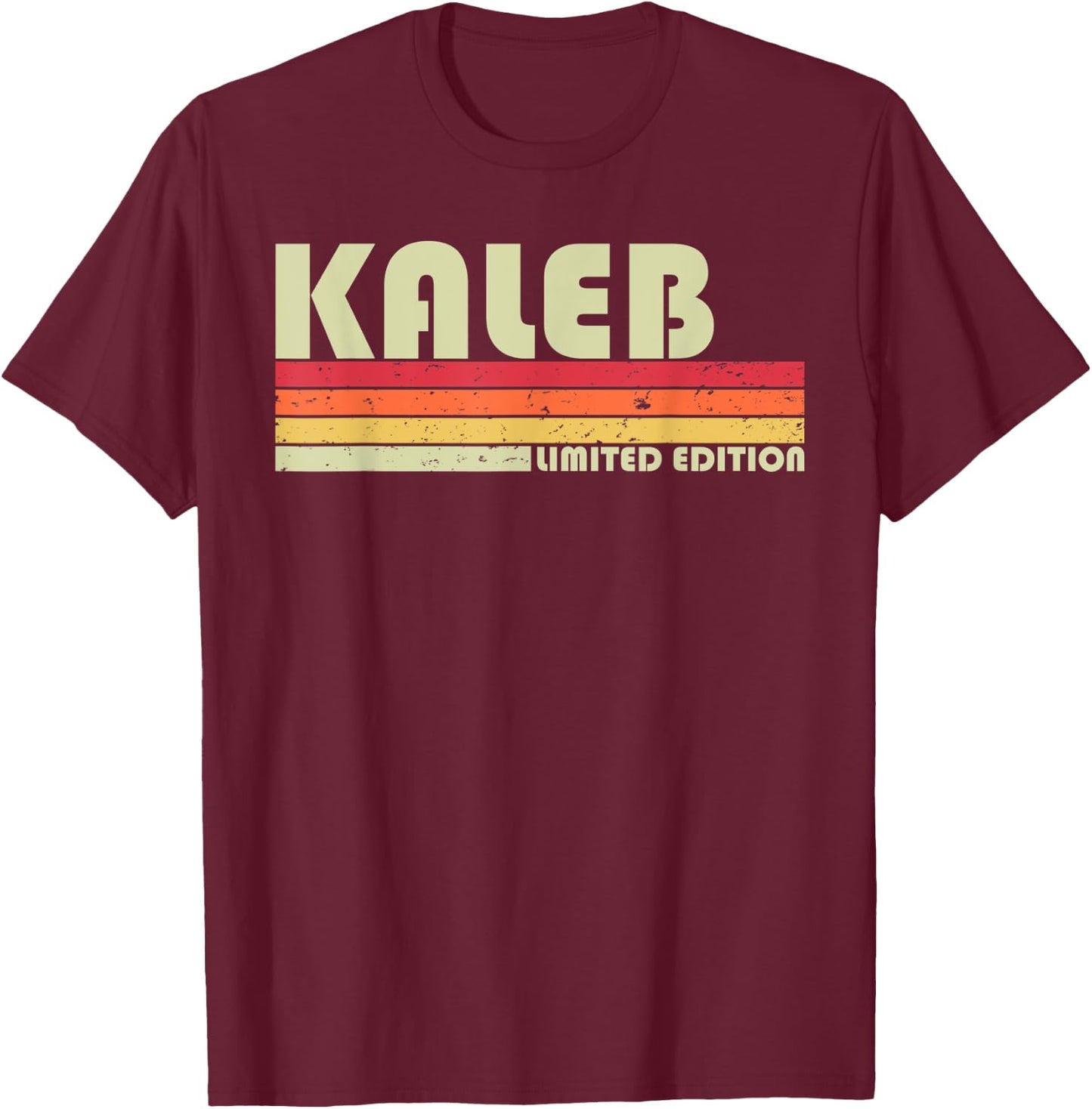 KALEB Gift Name Personalized Funny Retro Vintage Birthday T-Shirt - T-Shirt | Maroon