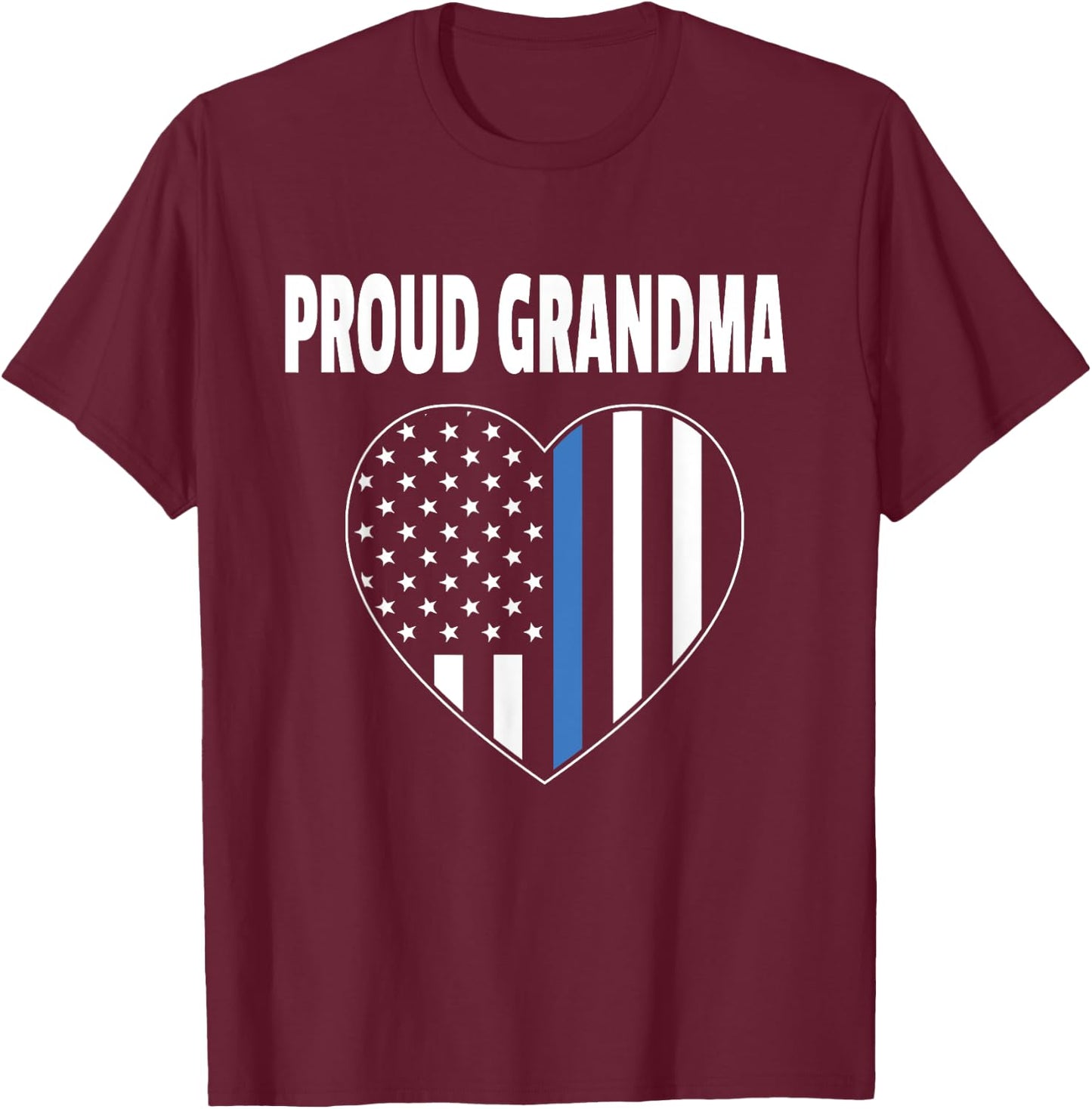 Proud Grandma of Police Officer - Law Enforcement Support T-Shirt - T-Shirt | Maroon