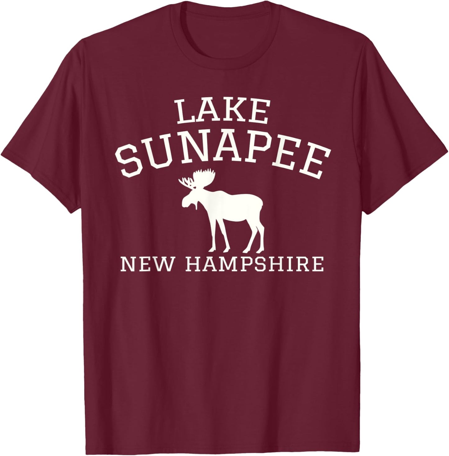 Lake Sunapee NH Moose T-Shirt - T-Shirt | Maroon