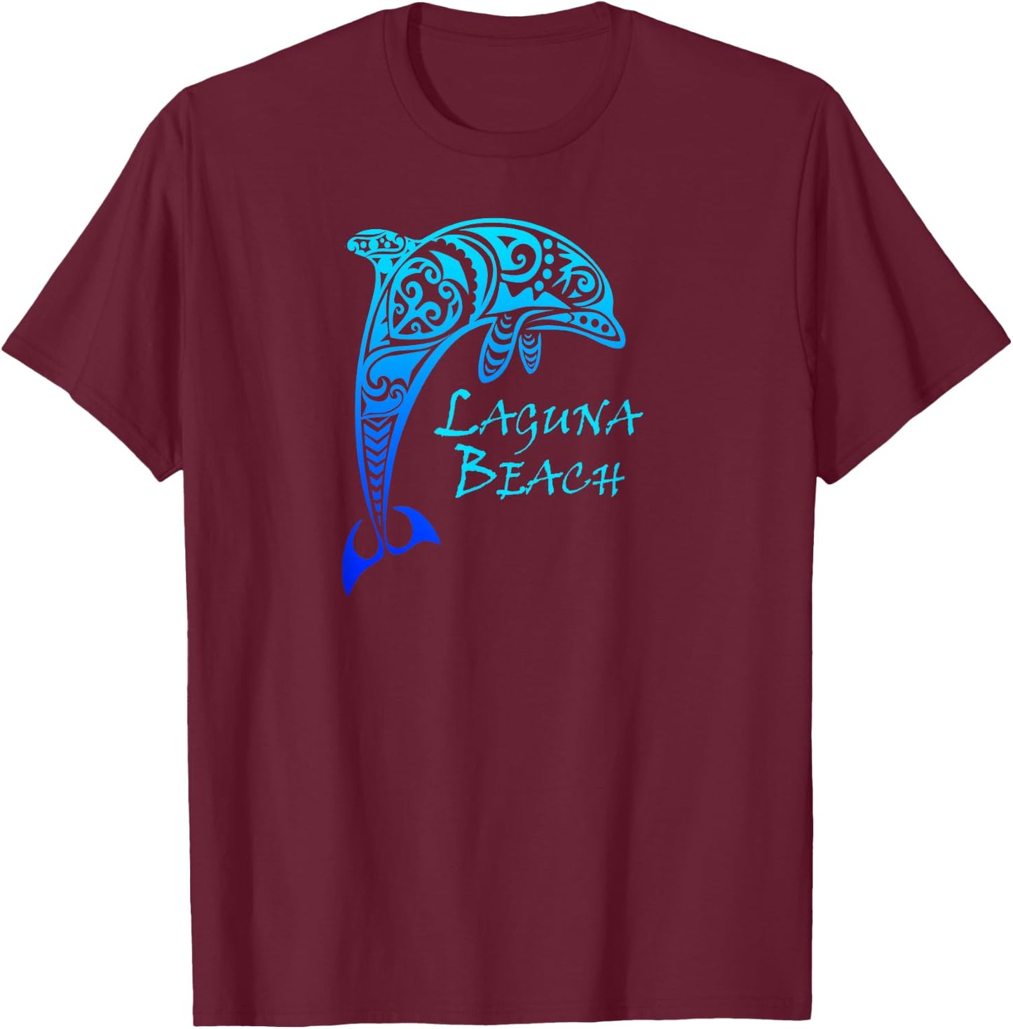 Laguna Beach, California Vintage Retro Tribal Dolphin Women Kids T-Shirt - T-Shirt | Maroon