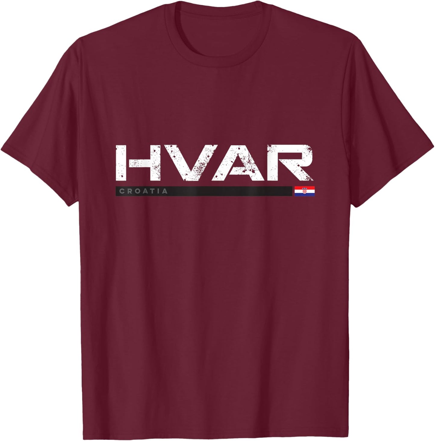 Hvar Croatia Vintage Retro T-Shirt - T-Shirt | Maroon