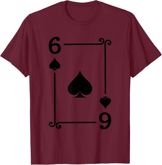 Playing Cards Costume - 6 Spades Card - Six Card T-Shirt - T-Shirt | Maroon