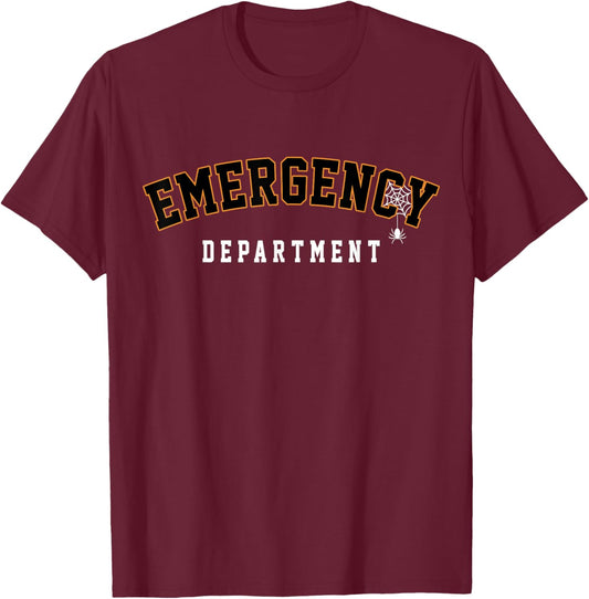 Emergency Department Halloween Emergency Room Nursing Nurse T-Shirt - T-Shirt | Maroon
