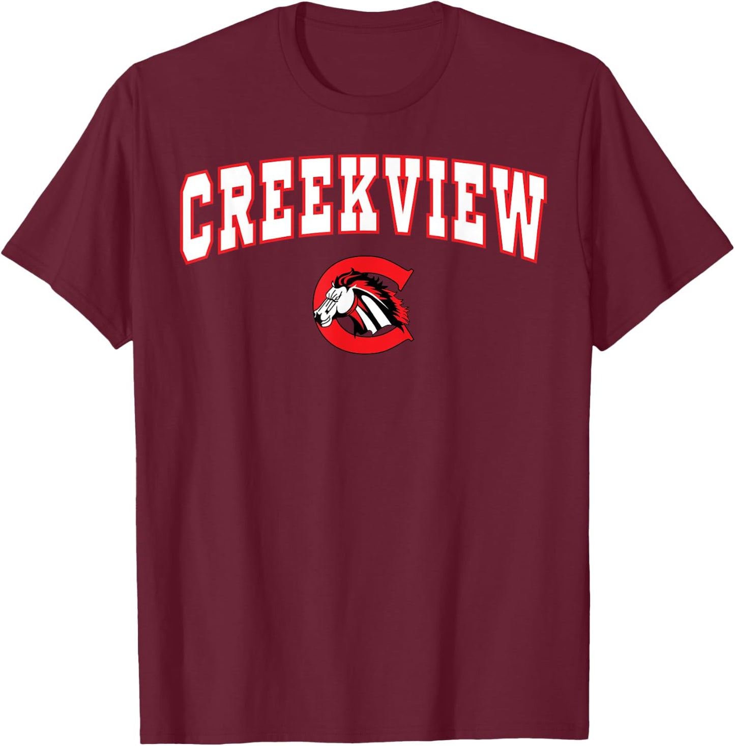 Creekview High School Mustangs C2 T-Shirt - T-Shirt | Maroon