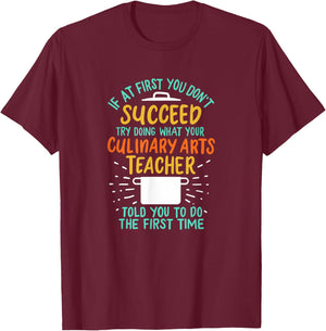 Funny Culinary Arts Teacher Design Perfect For A Young Chef Men Women Girls Kids T-Shirt - T-Shirt | Maroon