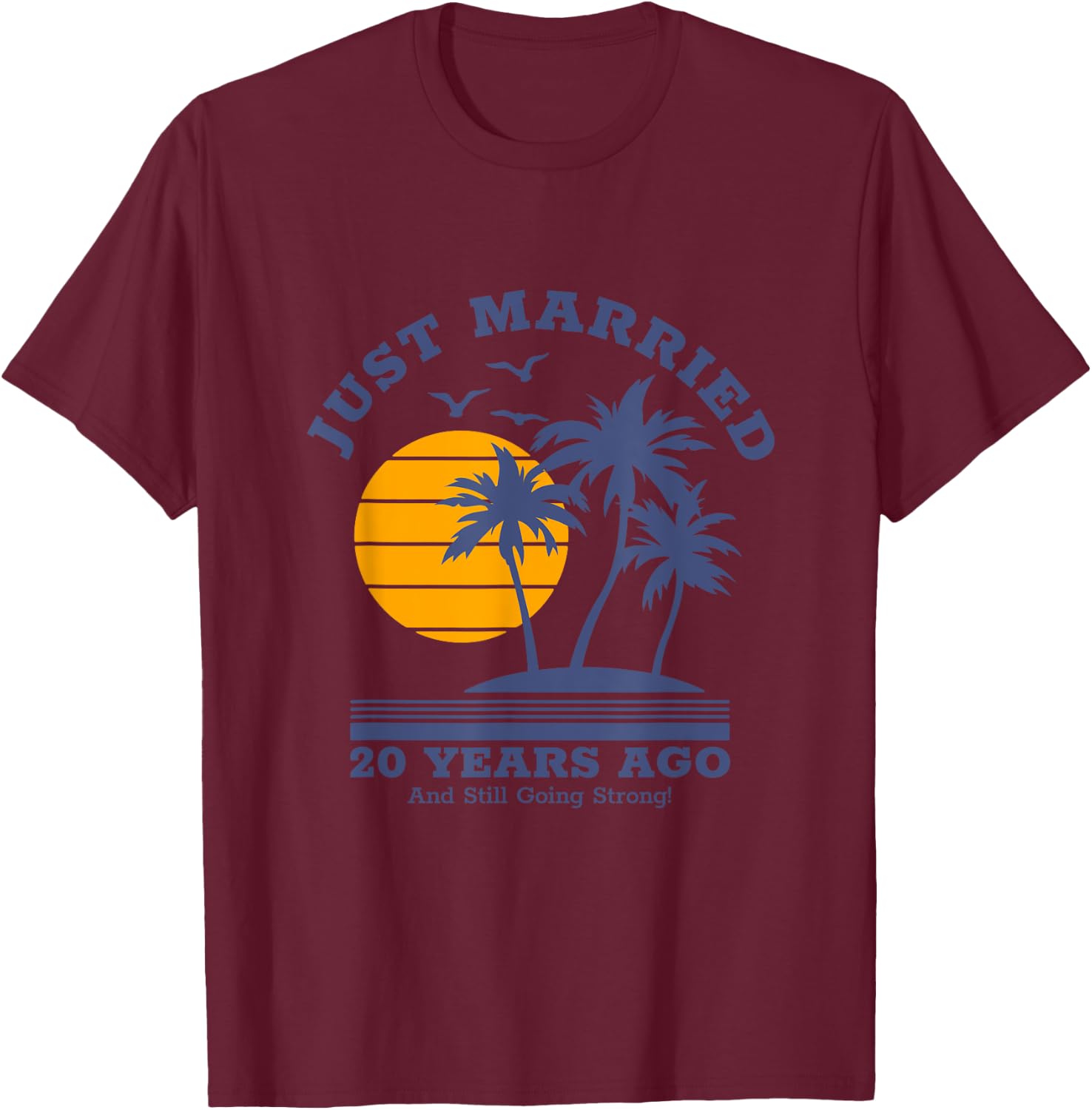 Romantic Matching Couples - 20th Wedding Anniversary T-Shirt - T-Shirt | Maroon