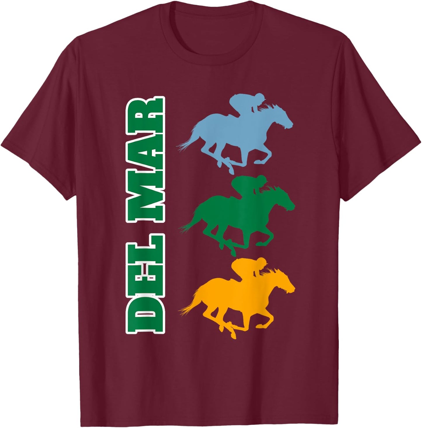 Del Mar California Horse Racing T-Shirt - T-Shirt | Maroon