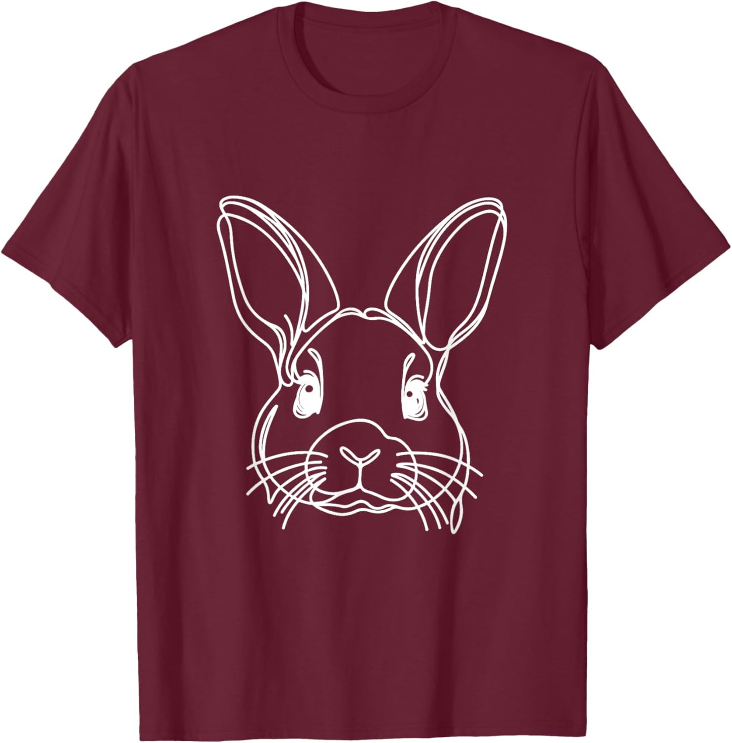 Line Art Dad Mom Rabbit - Dutch T-Shirt - T-Shirt | Maroon