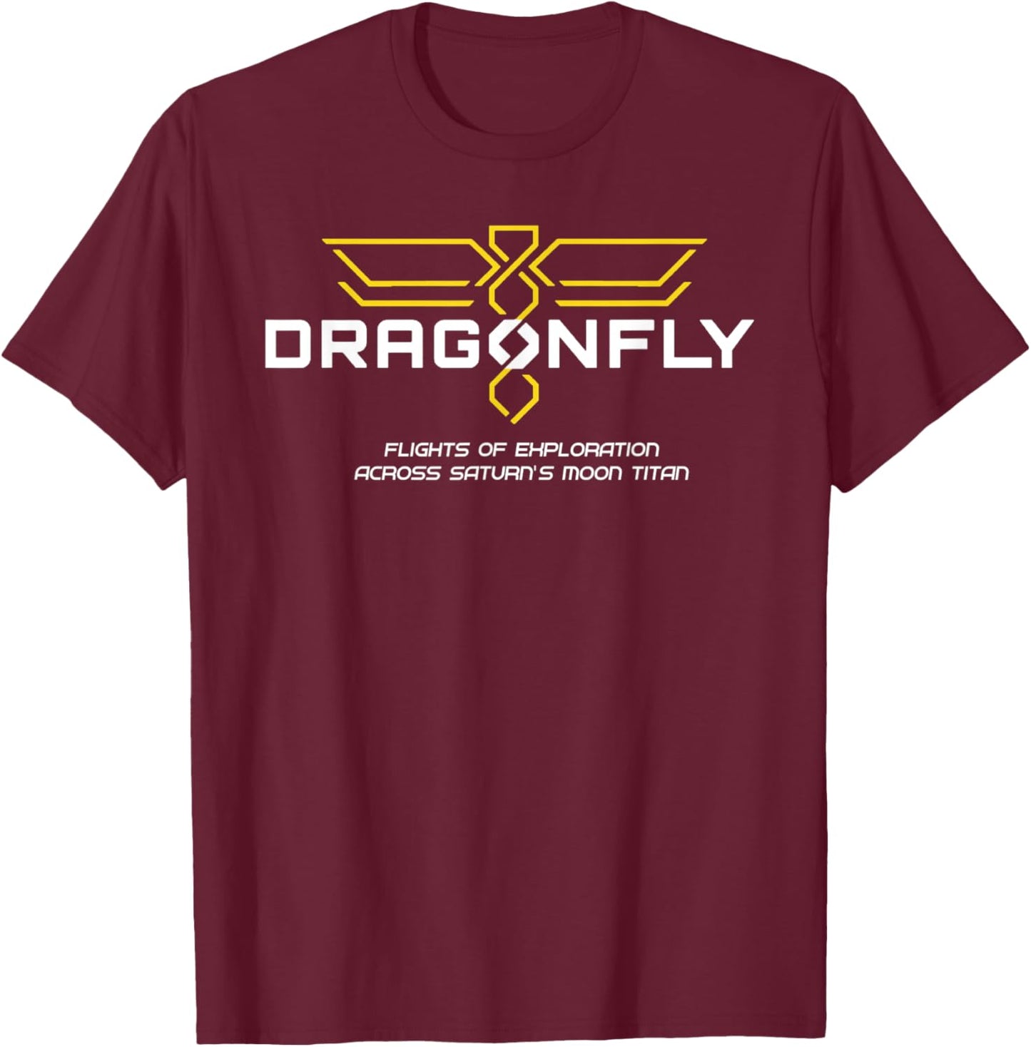 Dragonfly mission logo (white) T-Shirt - T-Shirt | Maroon