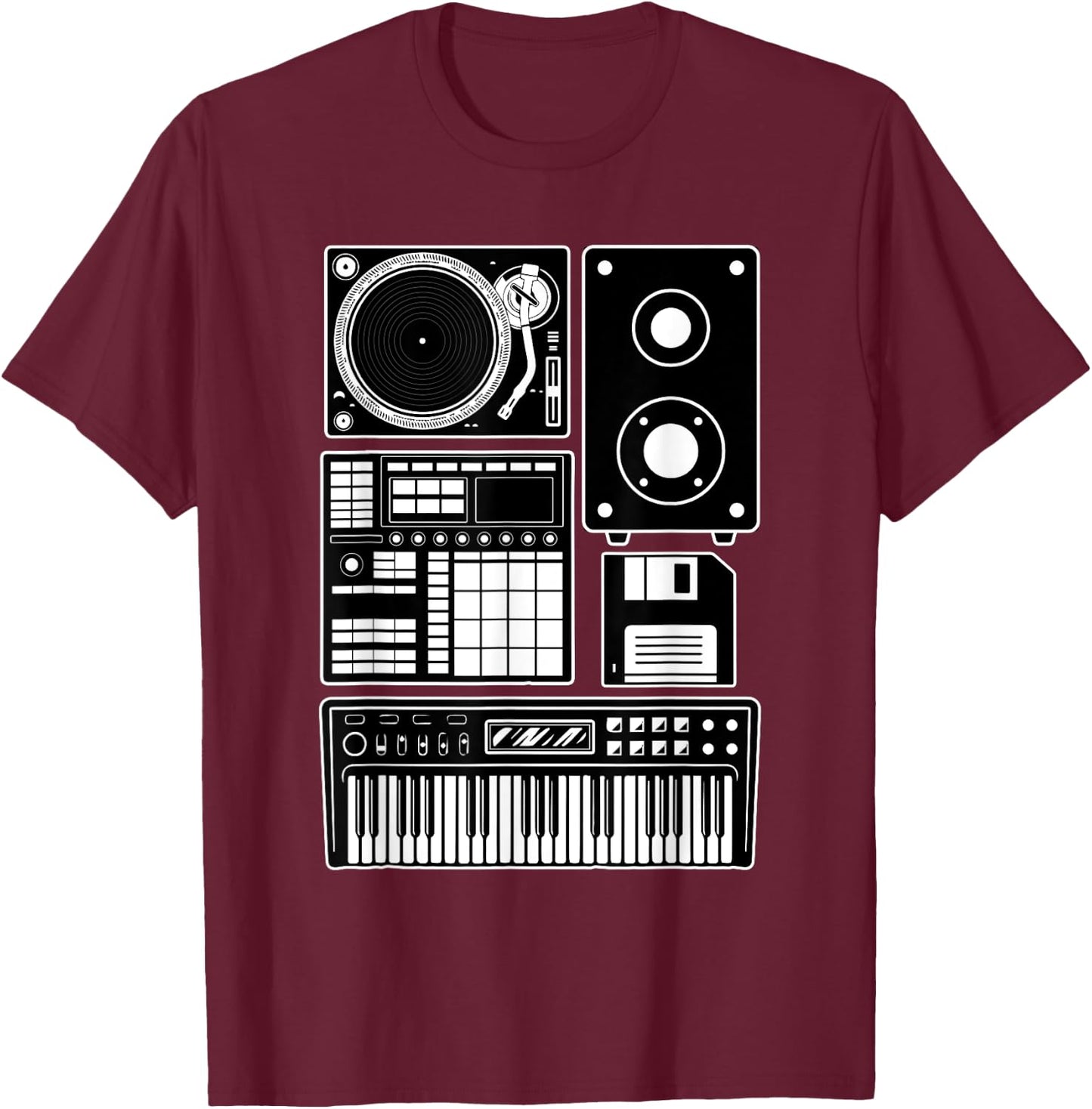 Funny Old School Hip Hop Rapper Beat Maker Rap Music T-Shirt - T-Shirt | Maroon