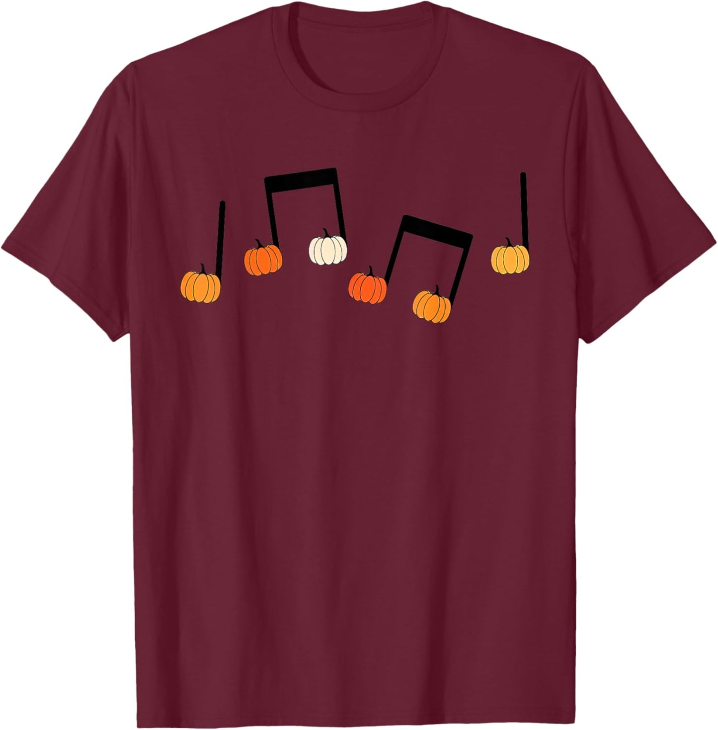 Music Note Pumpkin Fall Music Teacher Halloween Costume T-Shirt - T-Shirt | Maroon