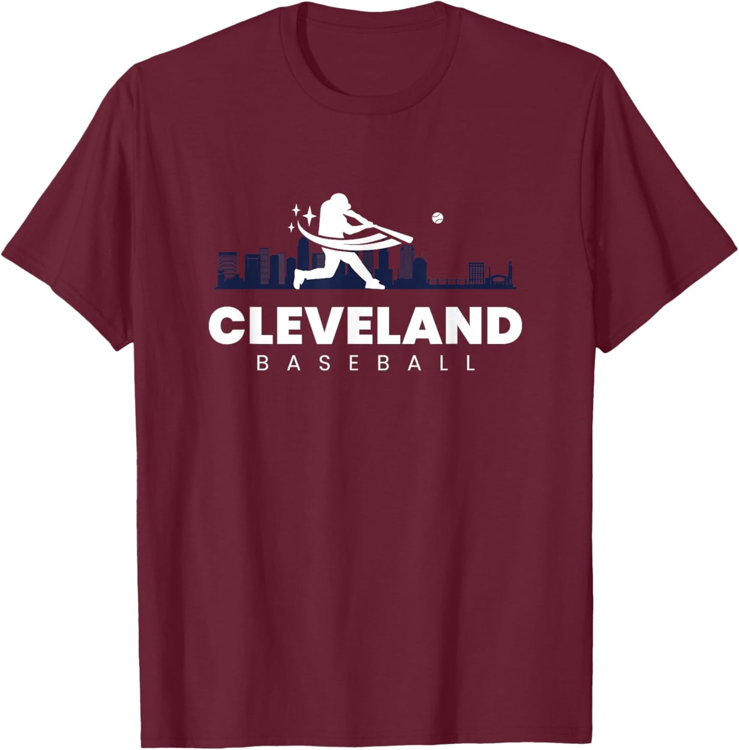 Cleveland Baseball Vintage Minimalist Retro Baseball Lover T-Shirt - T-Shirt | Maroon