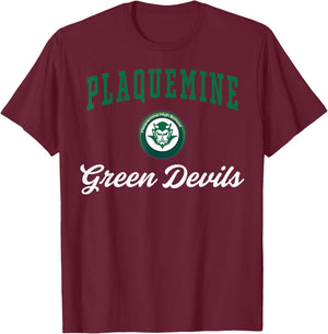 Plaquemine High School Green Devils C3 T-Shirt - T-Shirt | Maroon