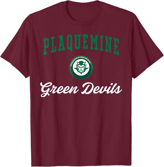 Plaquemine High School Green Devils C3 T-Shirt - T-Shirt | Maroon