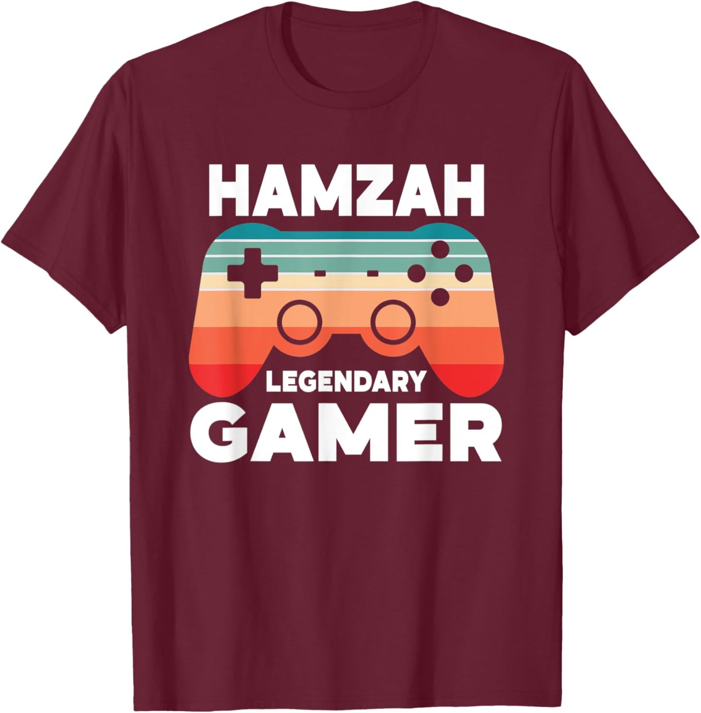 Hamzah Legendary Gamer Funny Personalized Hamzah Gamer T-Shirt - T-Shirt | Maroon