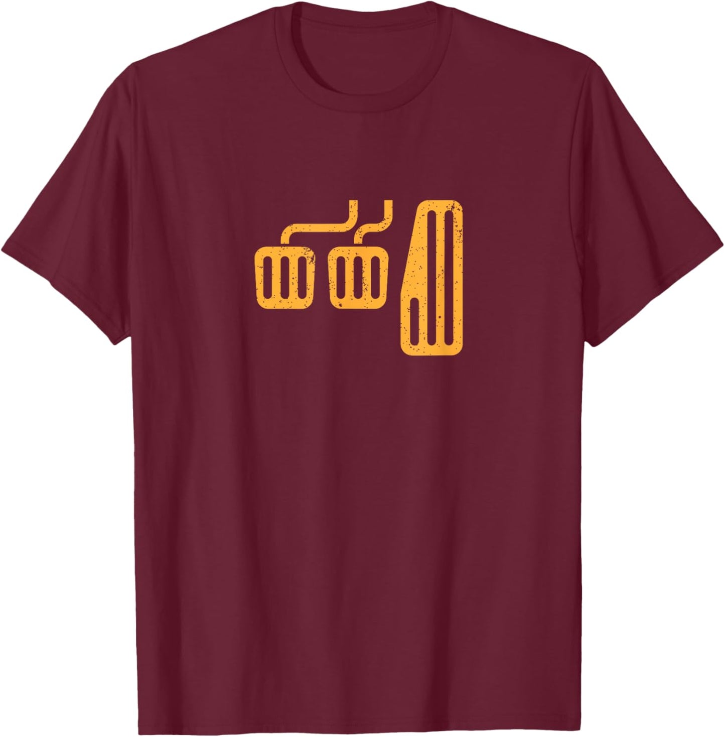 Drive Manual Transmission Three Pedals Distressed Vintage T-Shirt - T-Shirt | Maroon