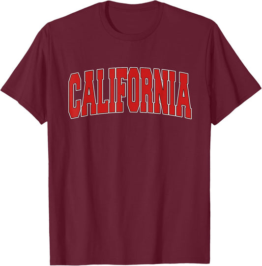 CALIFORNIA PA PENNSYLVANIA Varsity Style USA Vintage Sports T-Shirt - T-Shirt | Maroon